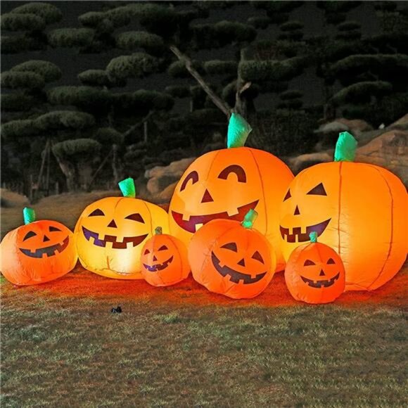 8.0FT Long Halloween Inflatable Pumpkin Patch Fall Inflatable